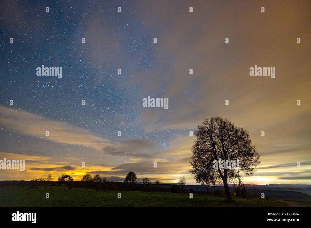 Il cielo durante la notte Foto Stock