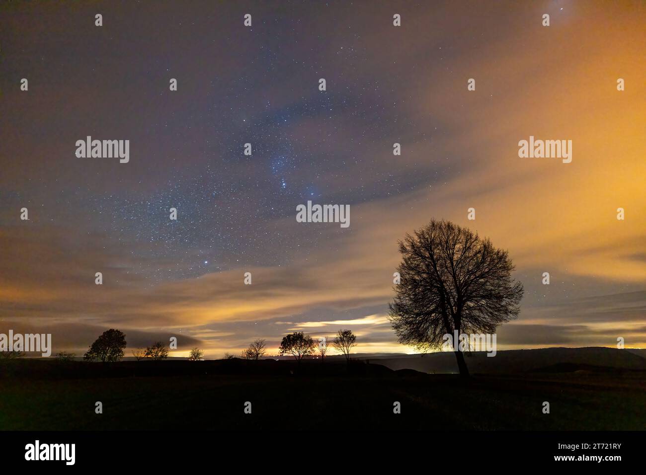 Il cielo durante la notte Foto Stock