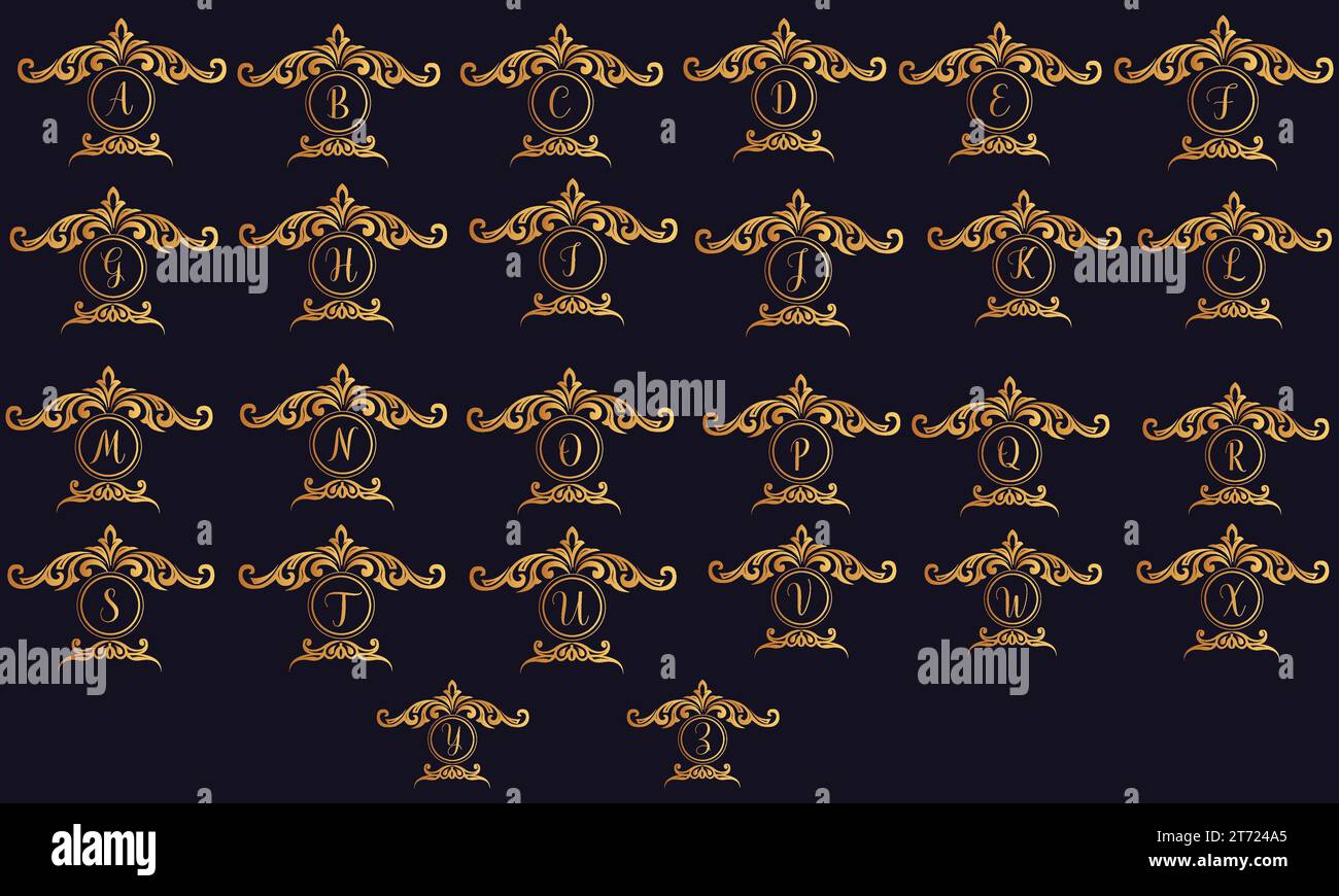 Elegante collezione di design con logo monogramma alfabetico Illustrazione Vettoriale