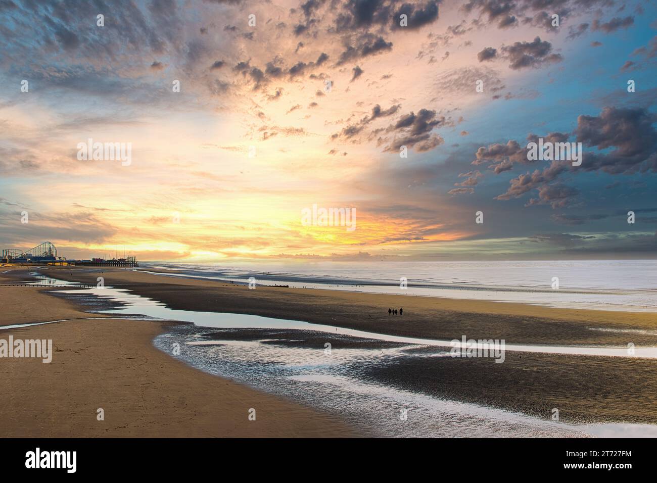 Una foto della vista sulla spiaggia di Blackpool Foto Stock