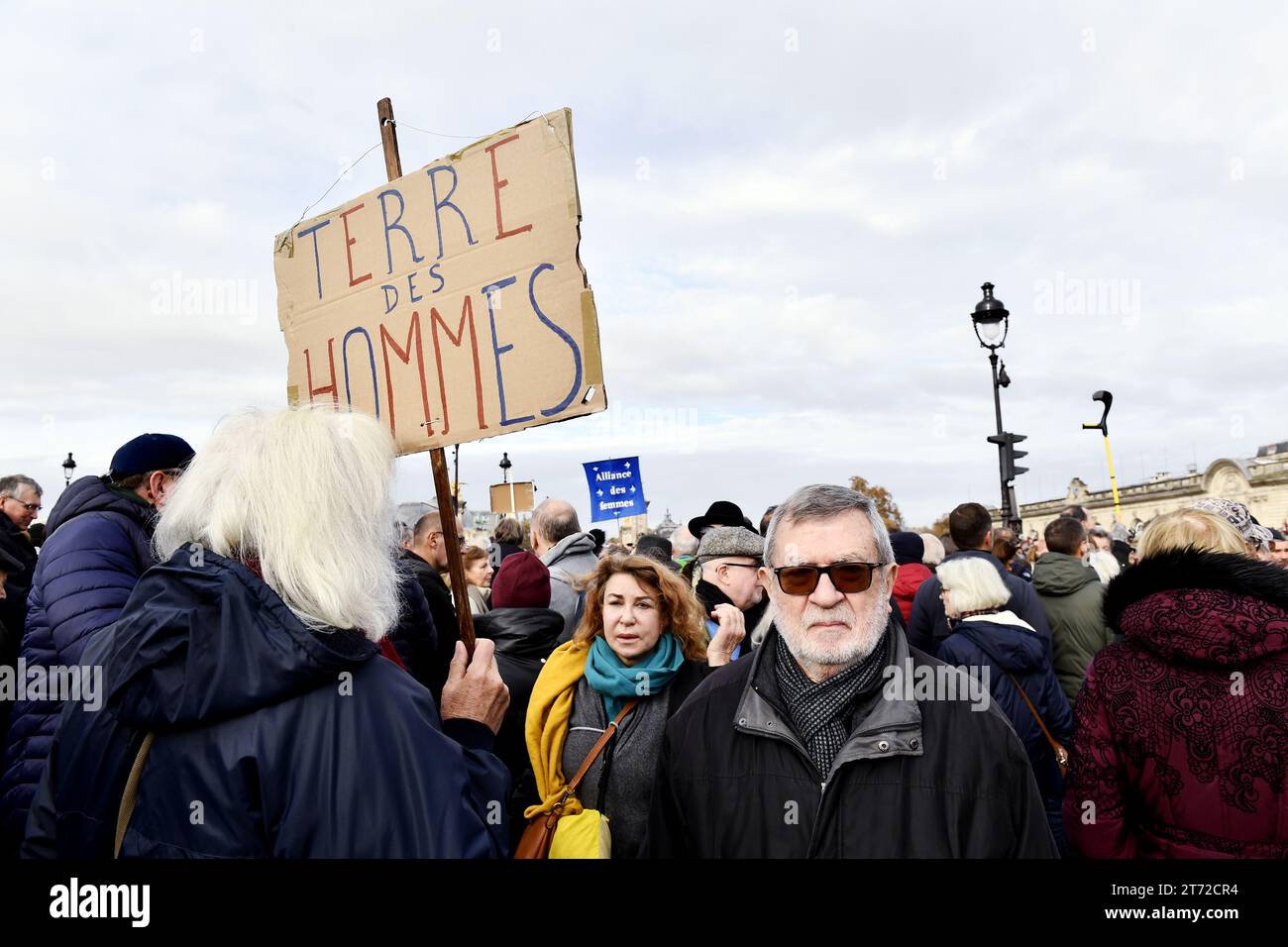 Protesta Nazionale Rally contro l'antisemitismo a Parigi - 12 novembre 2023 Foto Stock