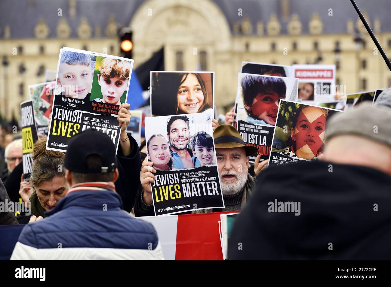 Protesta Nazionale Rally contro l'antisemitismo a Parigi - 12 novembre 2023 Foto Stock