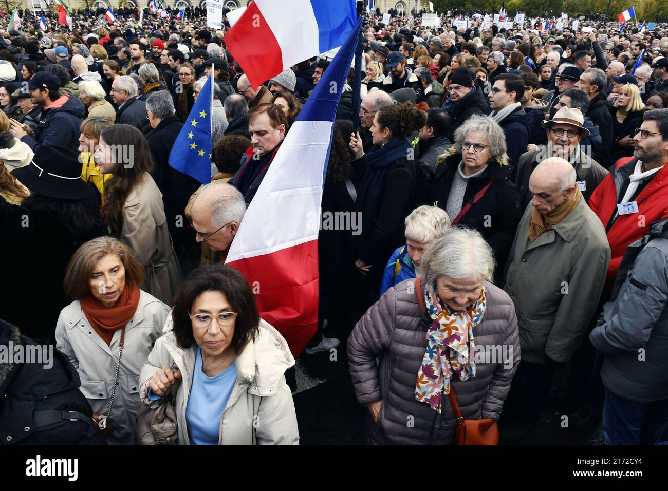 Protesta Nazionale Rally contro l'antisemitismo a Parigi - 12 novembre 2023 Foto Stock