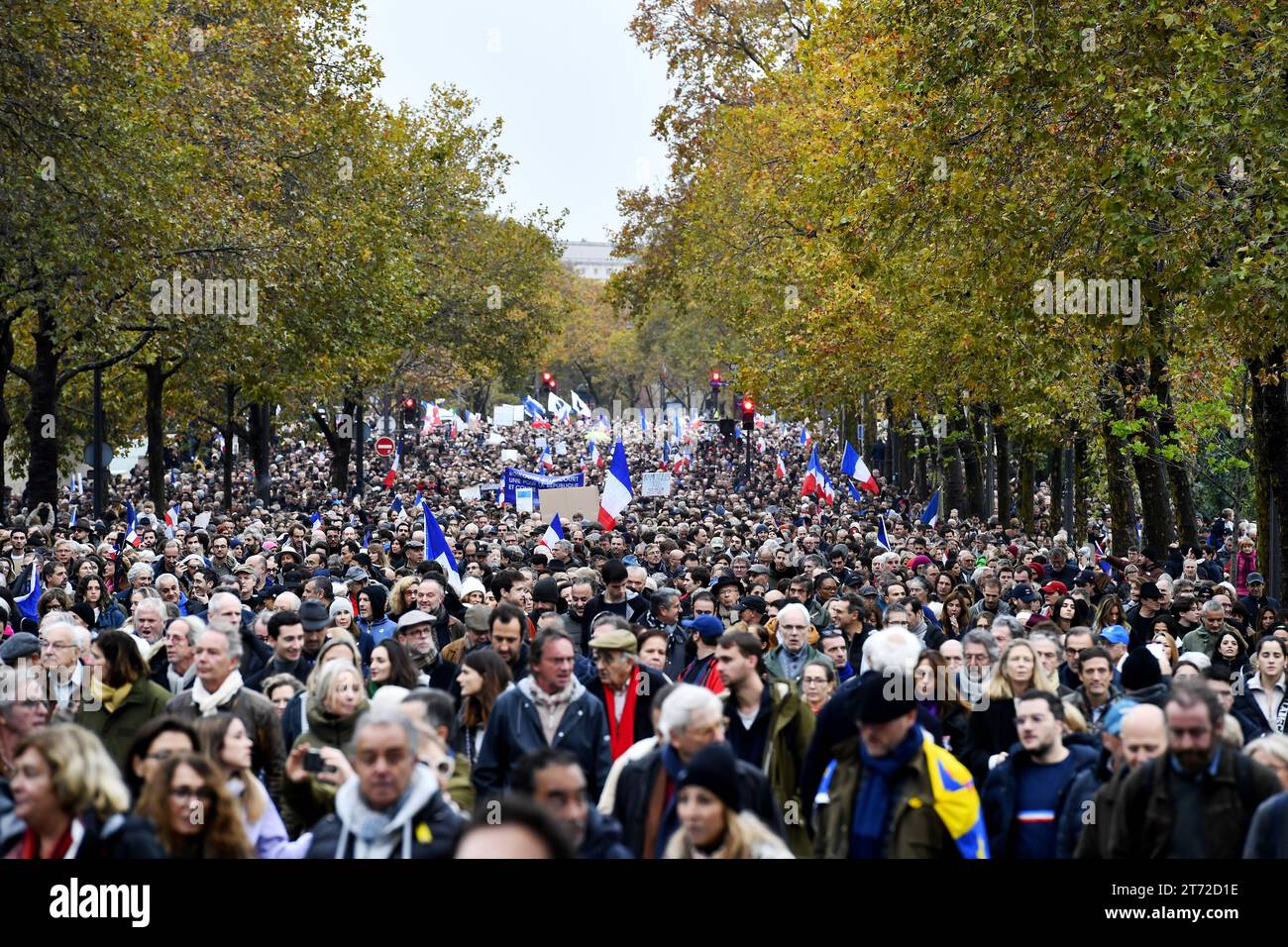 Protesta Nazionale Rally contro l'antisemitismo a Parigi - 12 novembre 2023 Foto Stock
