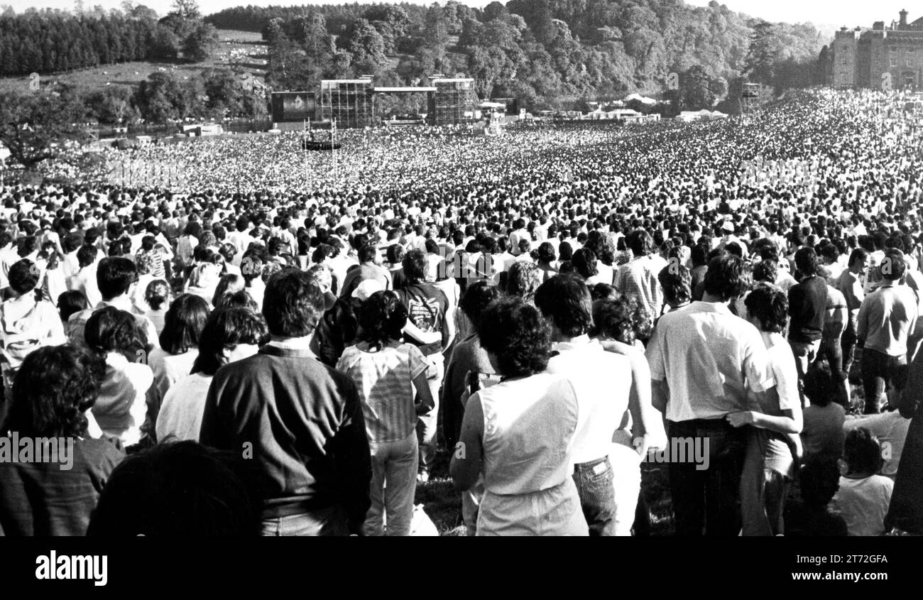 Bruce Springsteen e gli e-Streetband si esibiscono a Slane Castle in Irlanda. 01-06-1985. vvbvanbree fotografie Foto Stock