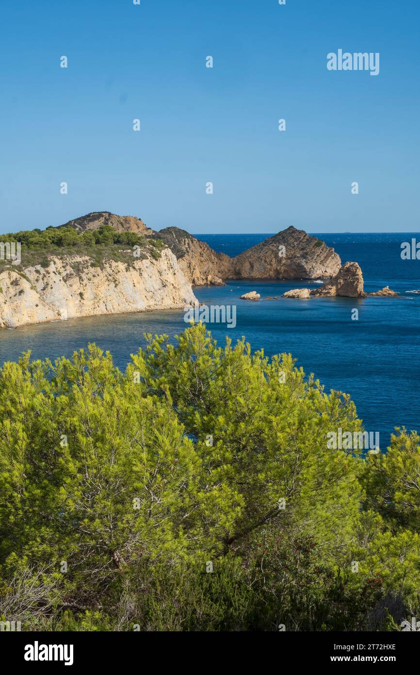 Javea (Xabia) Vista del mare a Cap prim Foto Stock