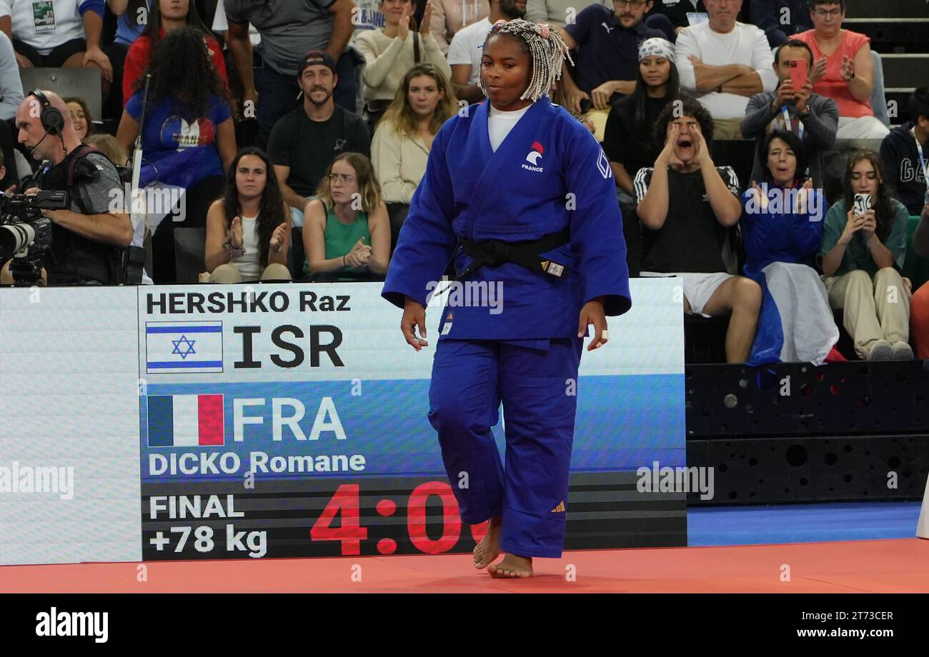 DICKO Romane di Francia finale + 78 KG KG donne durante i Campionati europei di Judo 2023 individuale il 5 novembre 2023 al Sud de France Arena di Montpellier, Francia - foto Laurent Lairys / DPPI Foto Stock