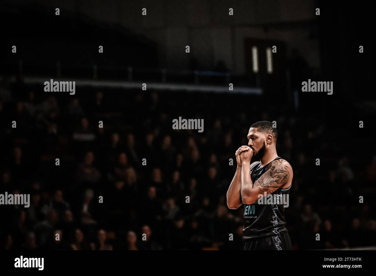 Mason Faulkner #9 dei Plymouth City Patriots durante la partita del British Basketball Championship Plymouth City Patriots vs Caledonia Gladiators al Plymouth Pavilions, Plymouth, Regno Unito, 3 novembre 2023 (foto di Craig Thomas/News Images) Foto Stock