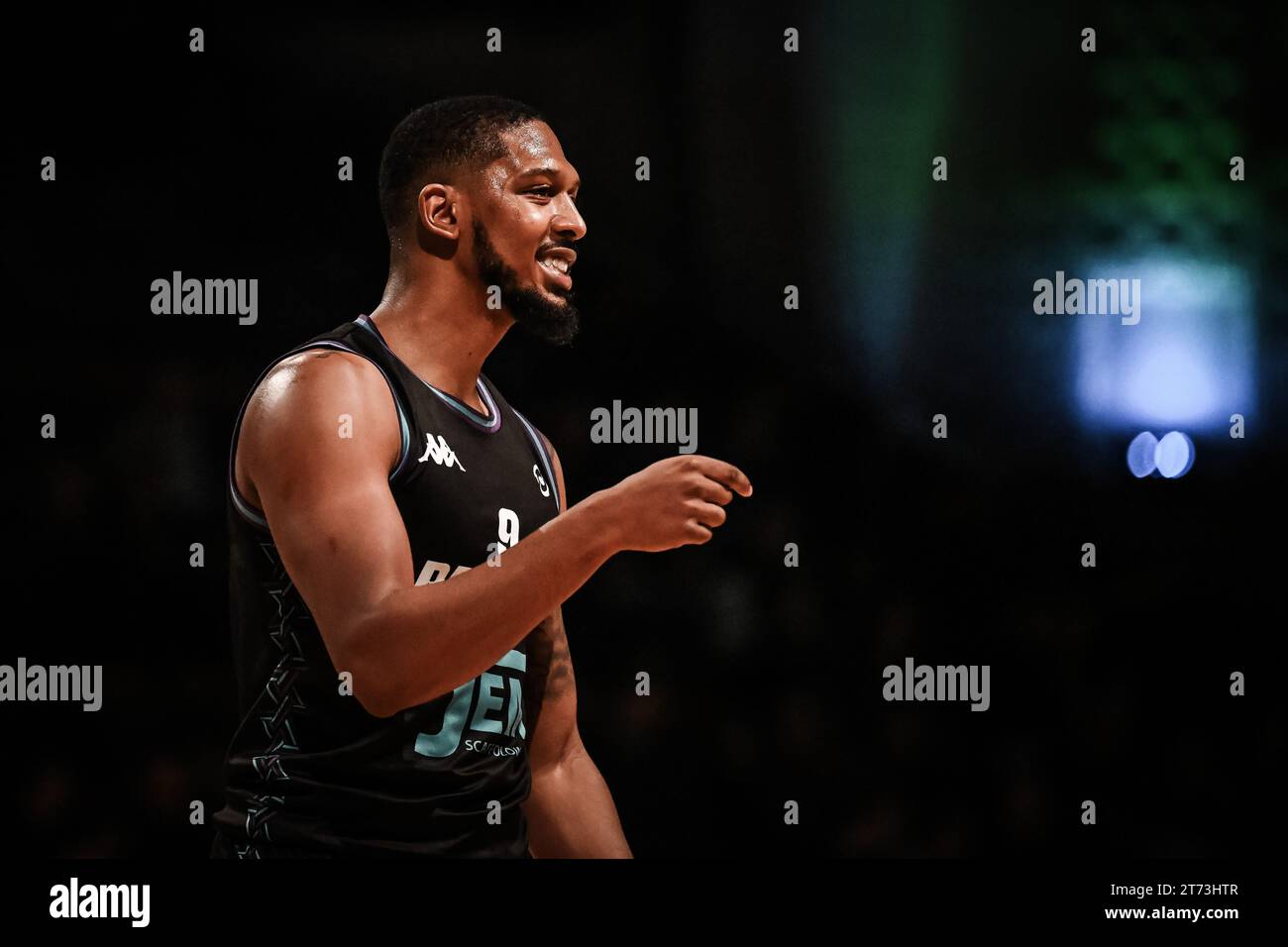 Mason Faulkner #9 dei Plymouth City Patriots durante la partita del British Basketball Championship Plymouth City Patriots vs Caledonia Gladiators al Plymouth Pavilions, Plymouth, Regno Unito, 3 novembre 2023 (foto di Craig Thomas/News Images) Foto Stock