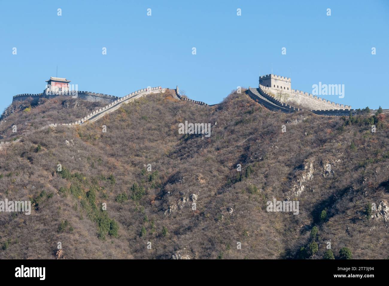 Parte della grande Muraglia Cinese vicino a Pechino. Foto Stock