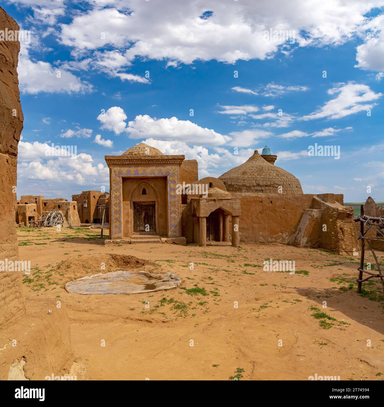 Antico bagno nella capitale dell'Impero mongolo (Orda d'Oro), la città di sarai Batu Foto Stock