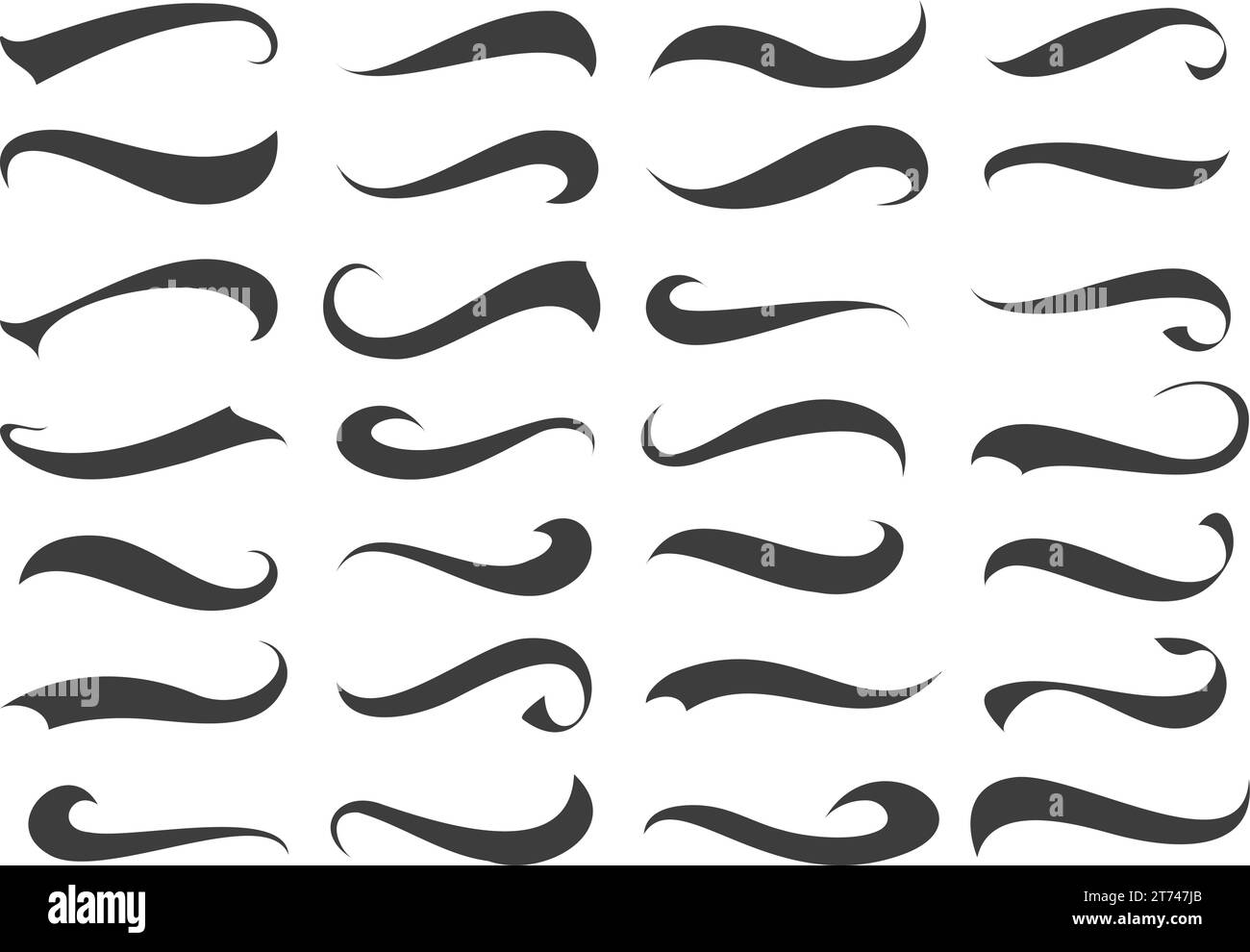 Set di code a cigno e Swoosh Illustrazione Vettoriale