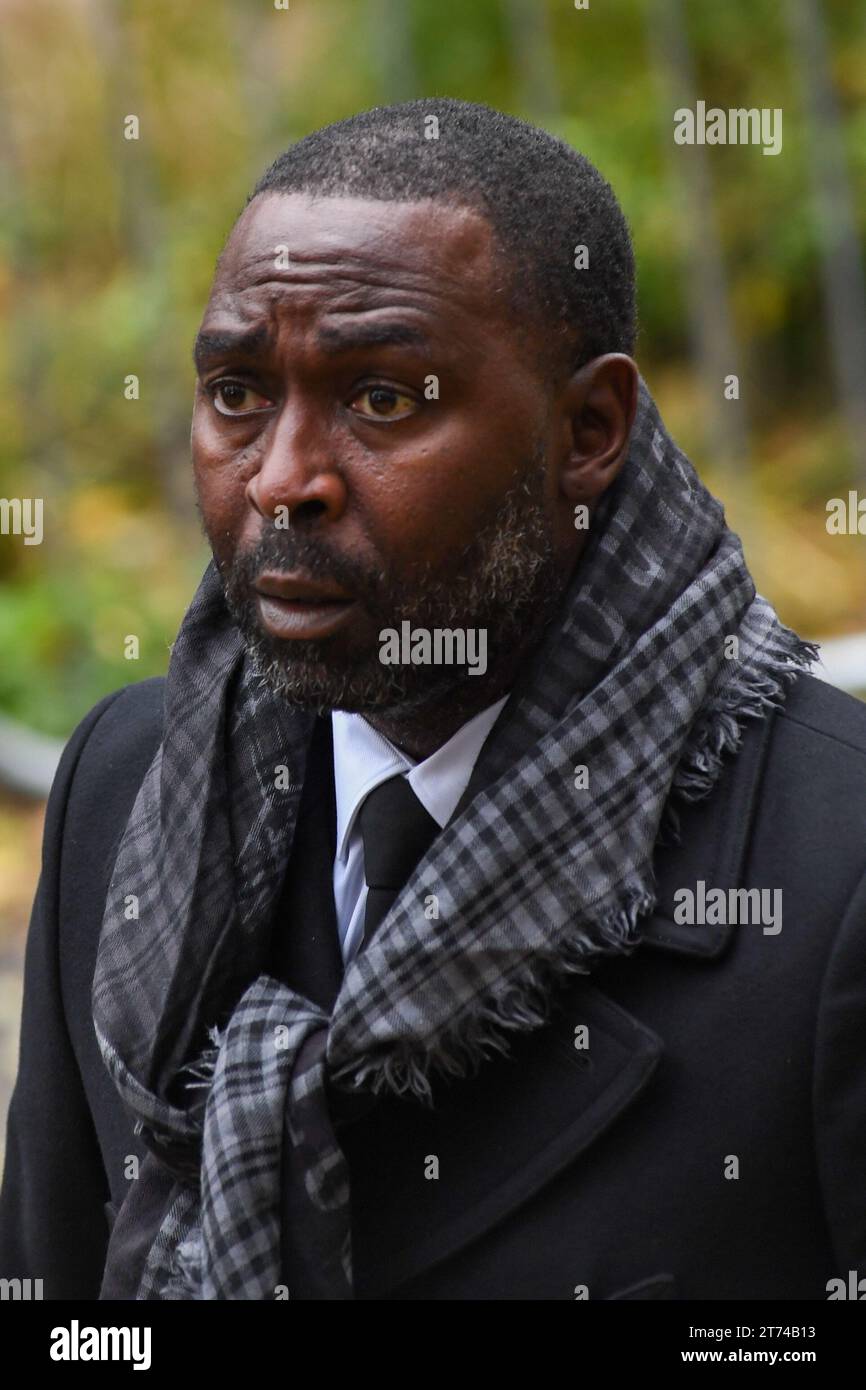 L'ex giocatore del Manchester United Andy Cole partecipa al funerale di Sir Bobby Charltons alla Cattedrale di Manchester, Manchester, Regno Unito, il 13 novembre 2023 (foto di Karl Vallantine/News Images) Foto Stock