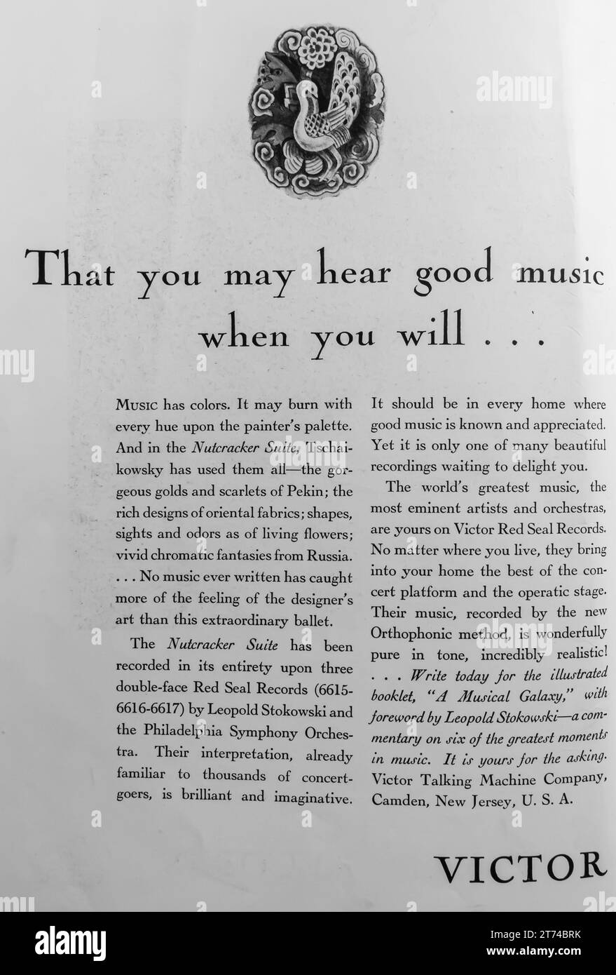 1927 Victor Talking Mahine Company ad Foto Stock