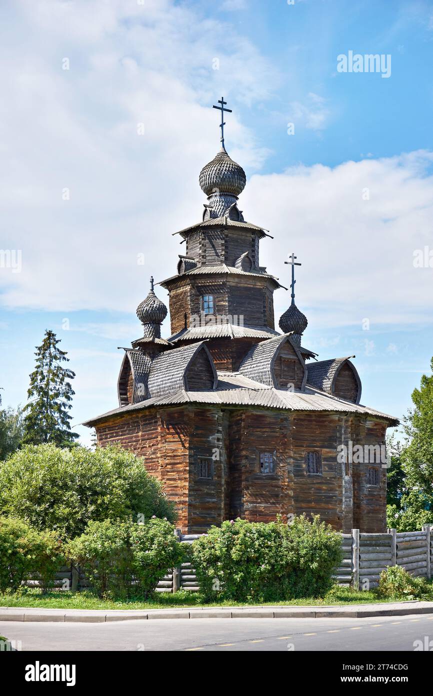 Chiesa di legno della Resurrezione di Cristo a Suzdal, Russia Foto Stock