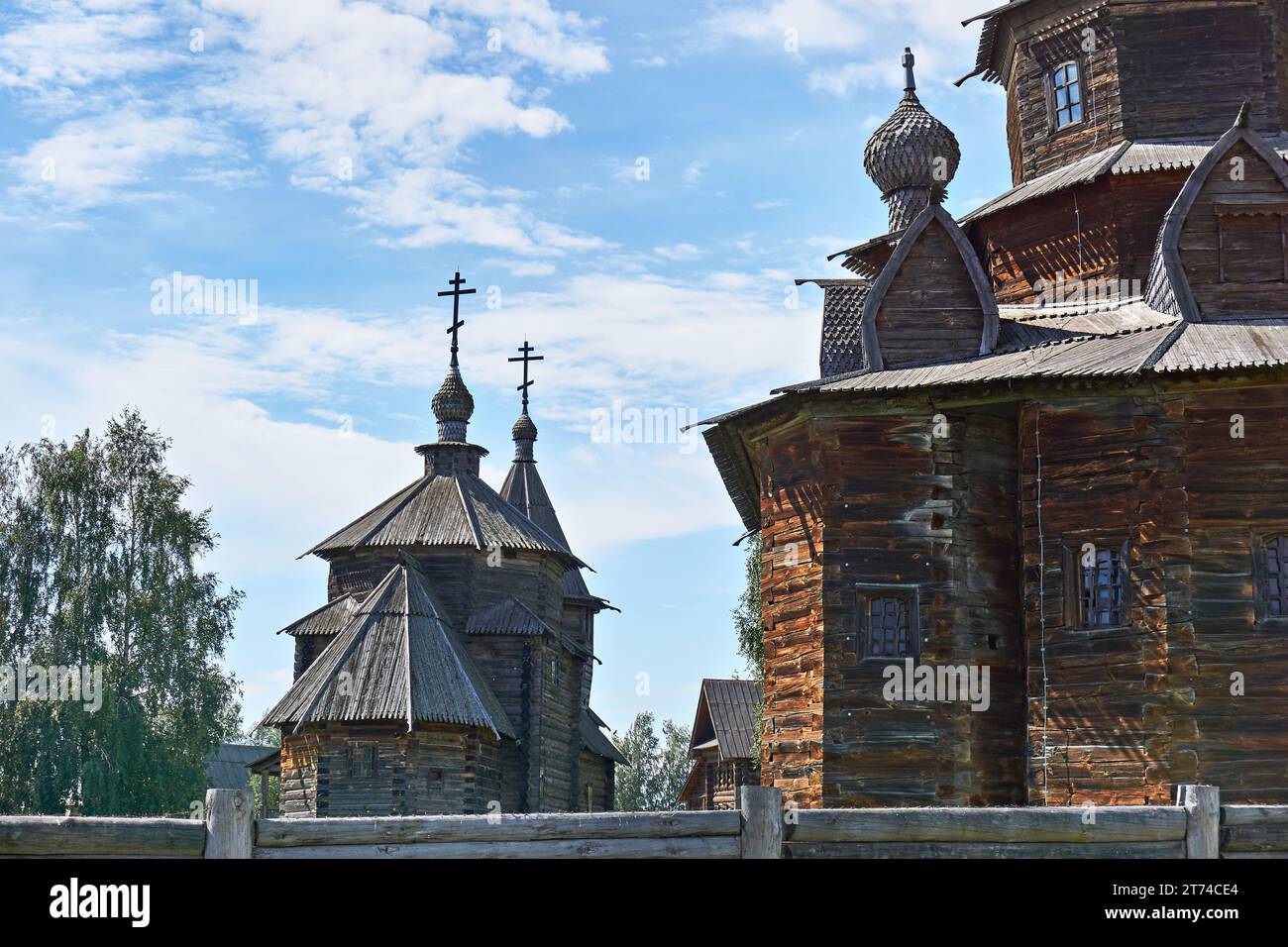 Chiesa di legno della Resurrezione di Cristo a Suzdal, Russia Foto Stock