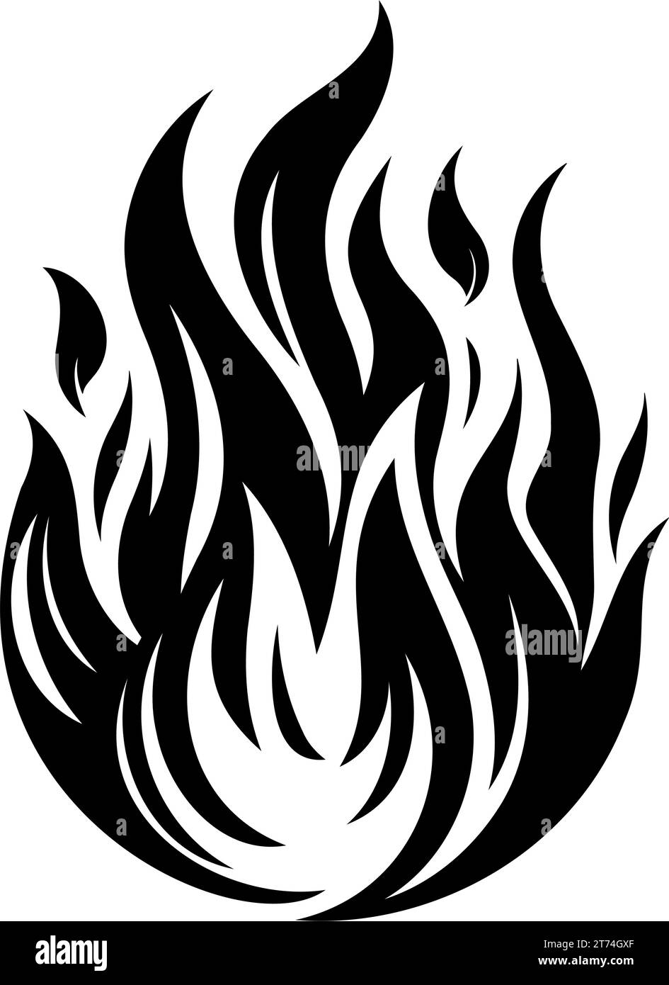 Simbolo dell'icona della fiamma di fuoco. Illustrazione vettoriale Illustrazione Vettoriale