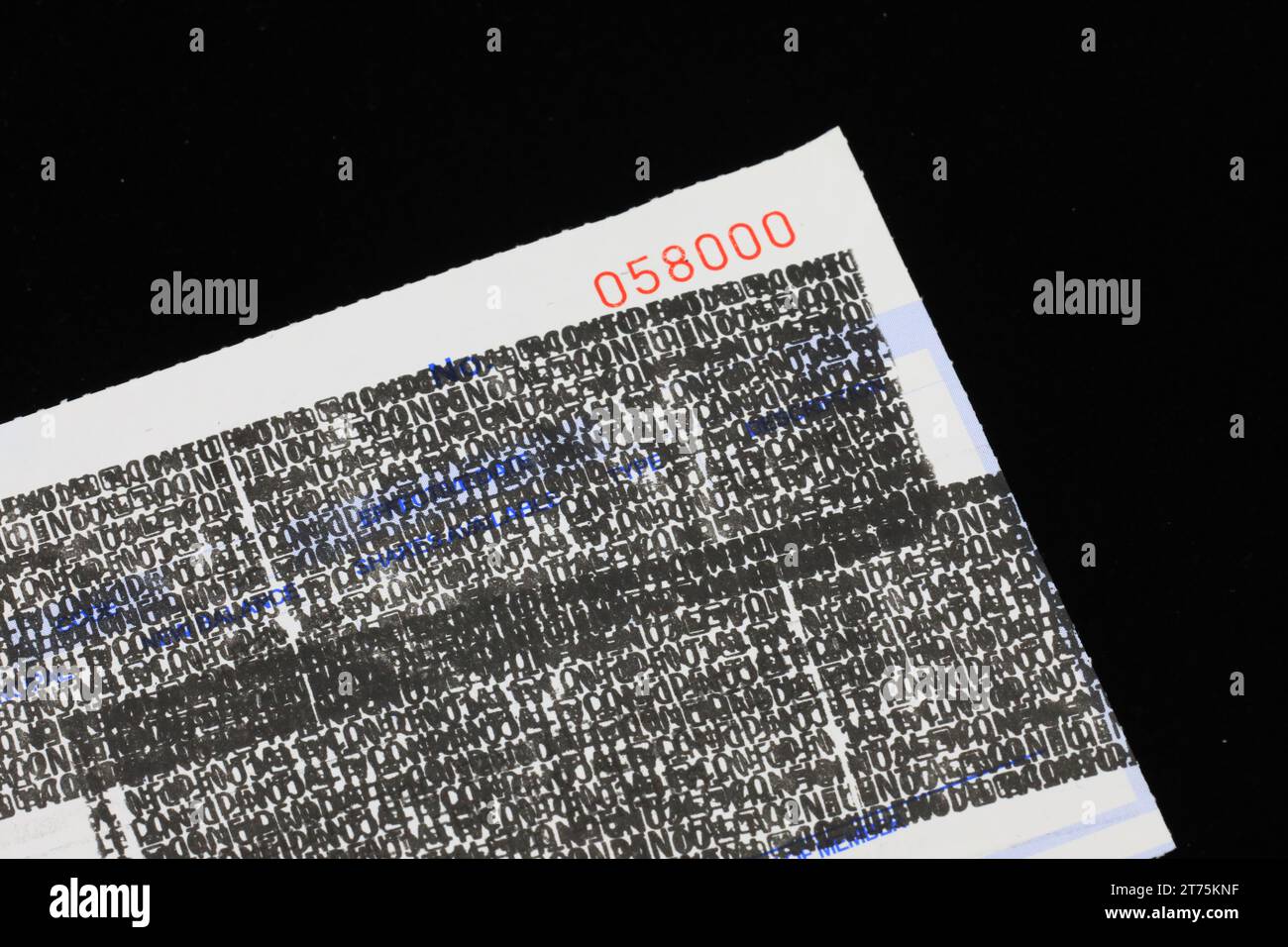 Coperchio del rullo di inchiostro per la protezione contro i furti di identità Foto Stock