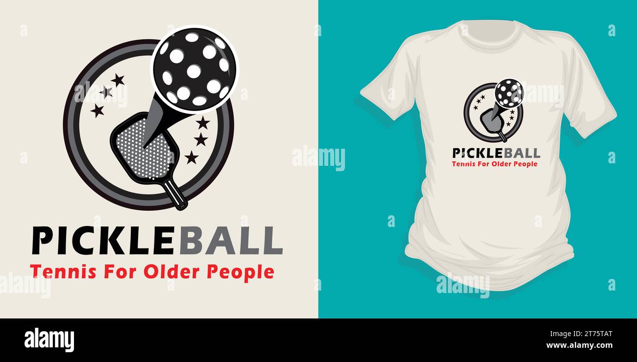 T-shirt piatta in stile vintage con palla da sottaceto Illustrazione Vettoriale