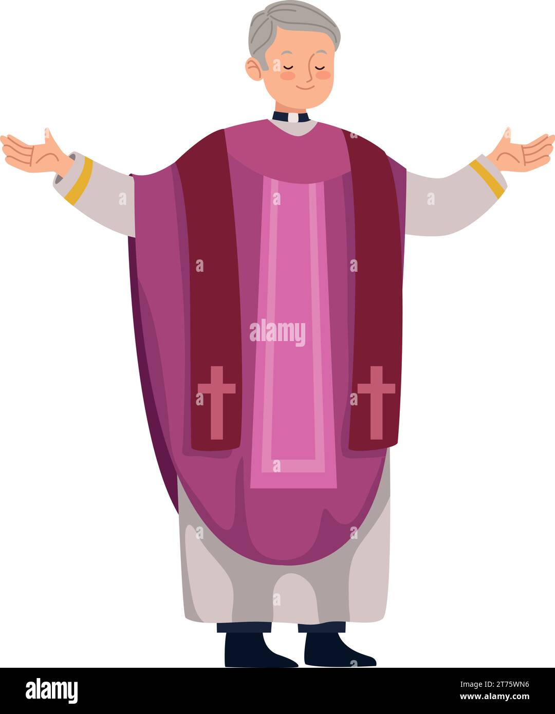 carattere vescovo cattolico Illustrazione Vettoriale