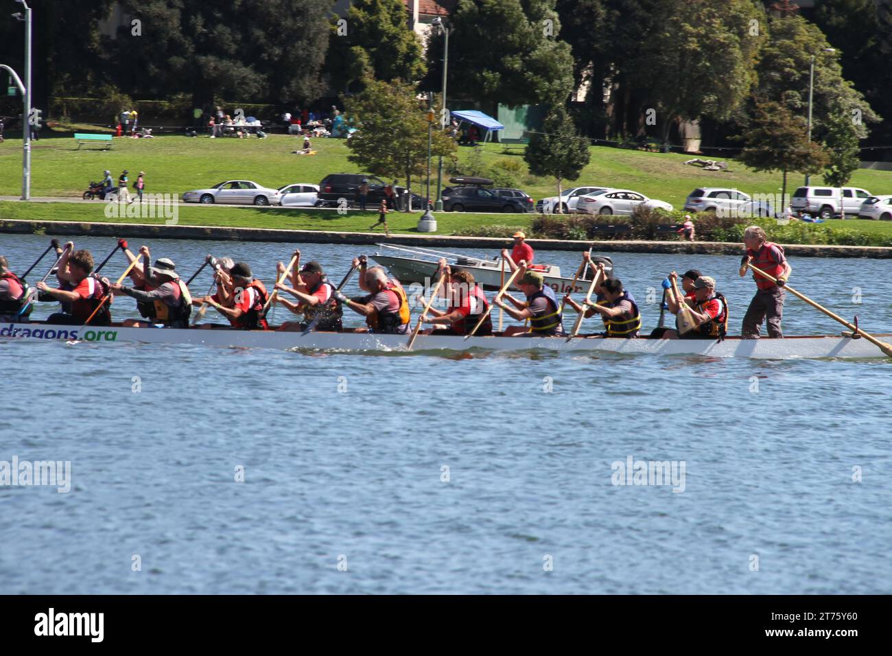 8/20/2017: Oakland, California: Gare di Dragon Boat Foto Stock