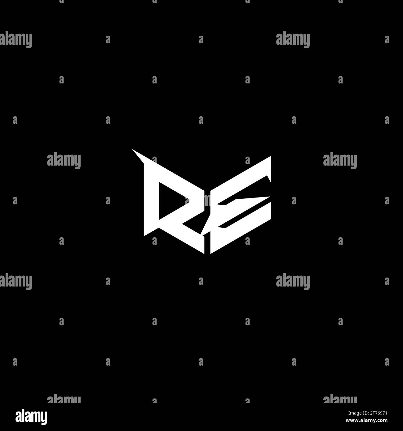 Design iniziale del logo RE Premium e del design dei giochi Illustrazione Vettoriale