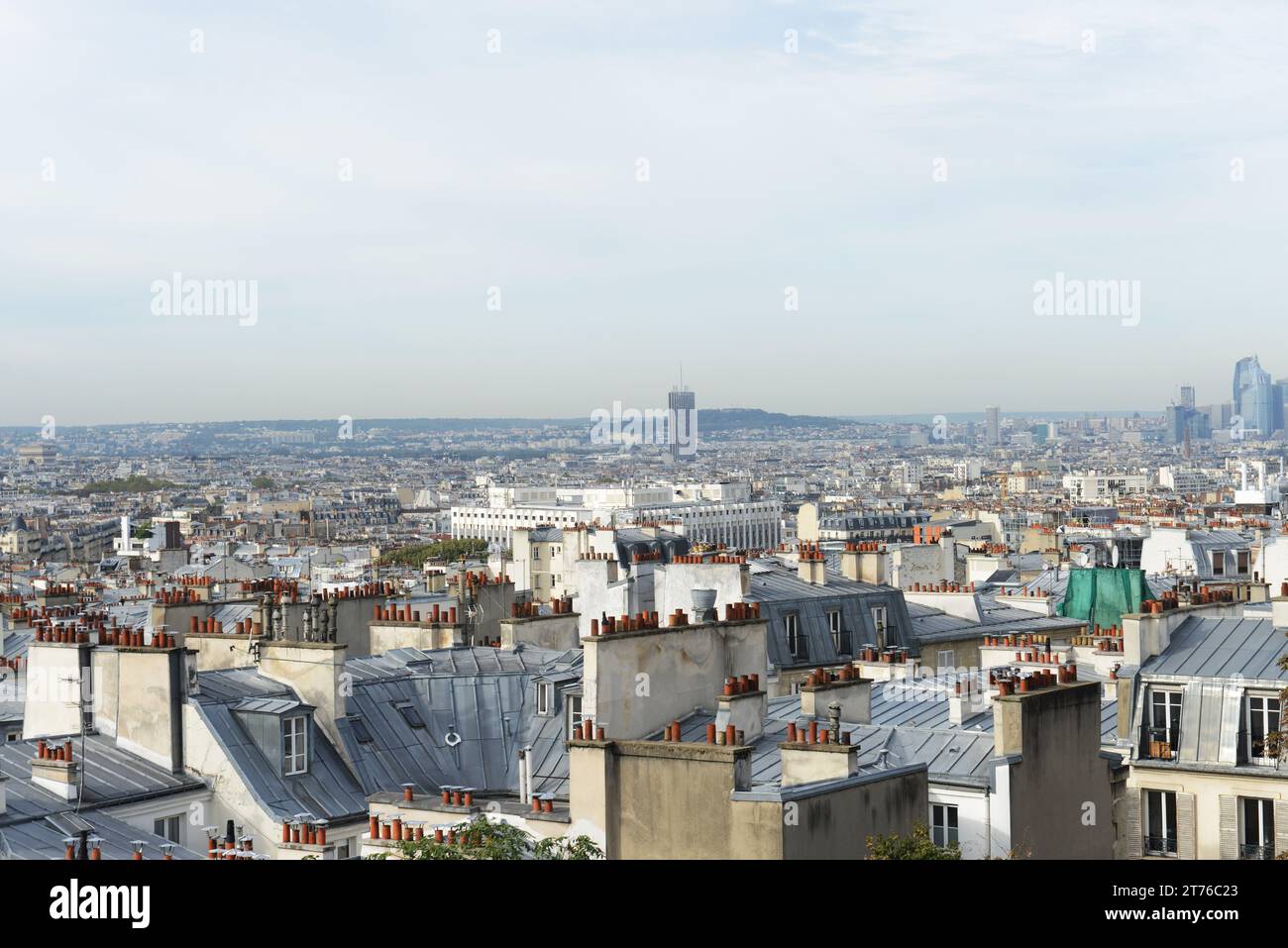 Vista sulla città da Montmartre a Parigi, Francia. Foto Stock