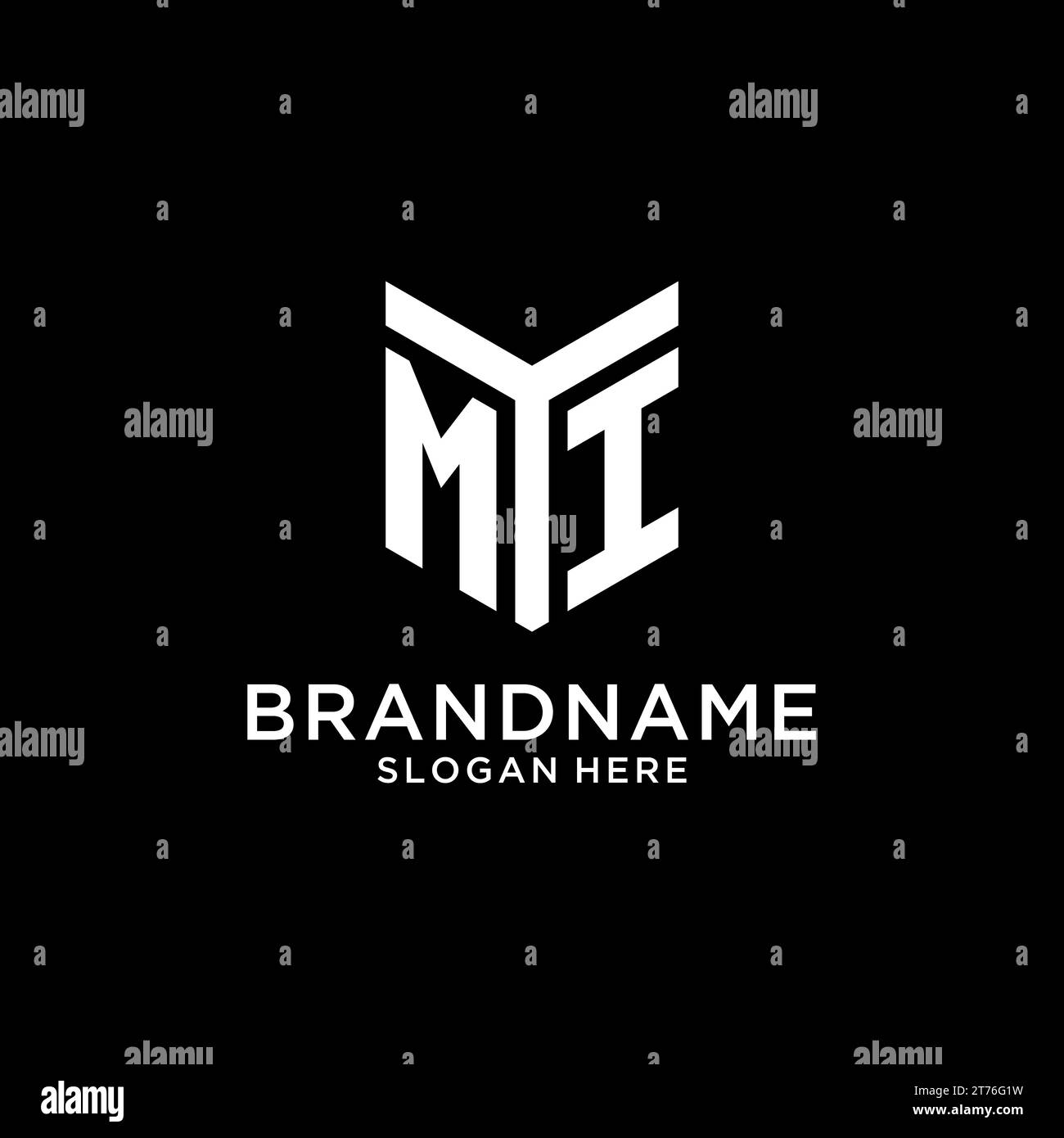 Logo iniziale MI mirror, monogramma creativo grassetto grafica vettoriale iniziale stile design Illustrazione Vettoriale