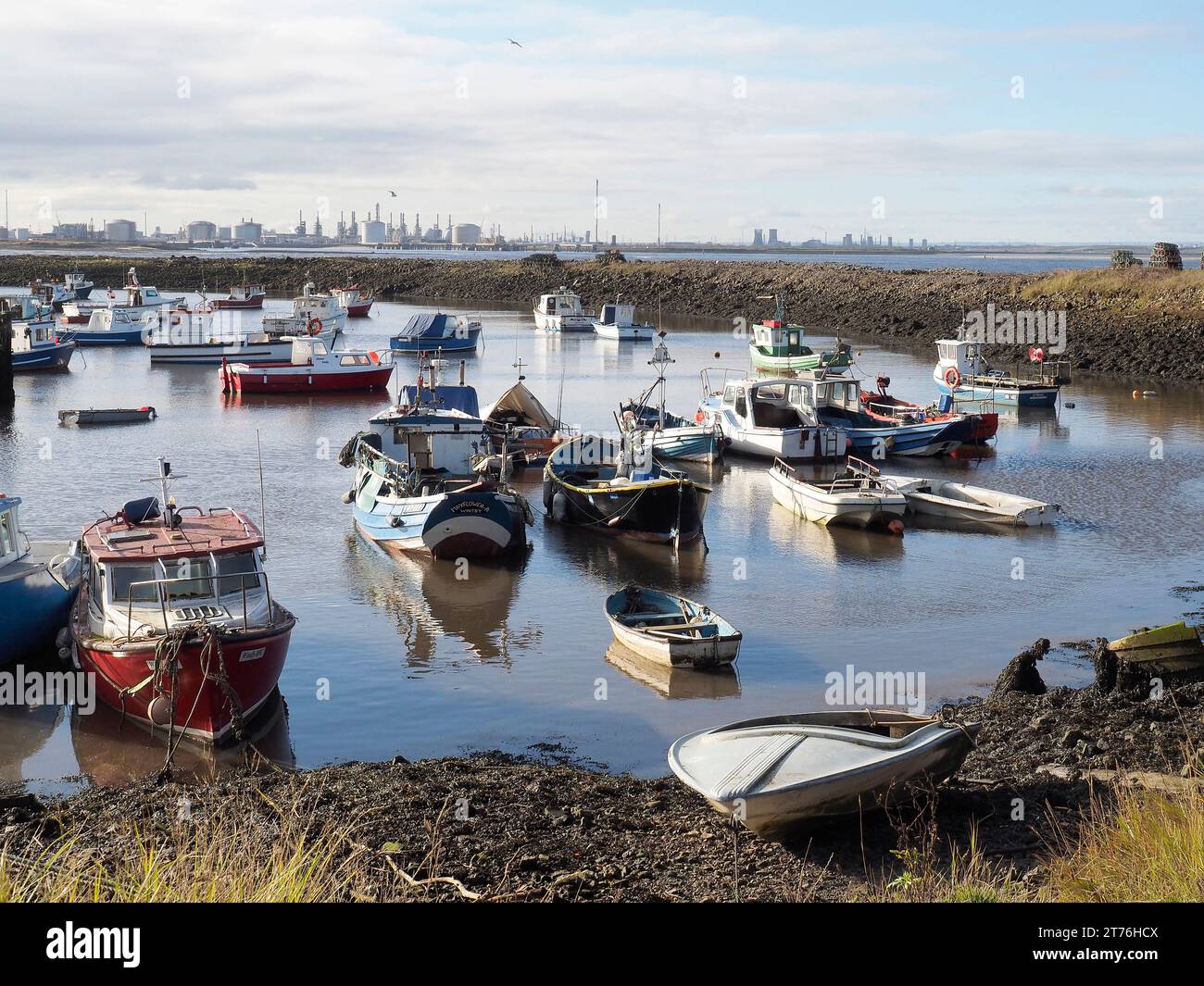 Barche da pesca e da diporto in foro Paddys Harbour, Teesmouth, redcar cleveland, Regno Unito Foto Stock