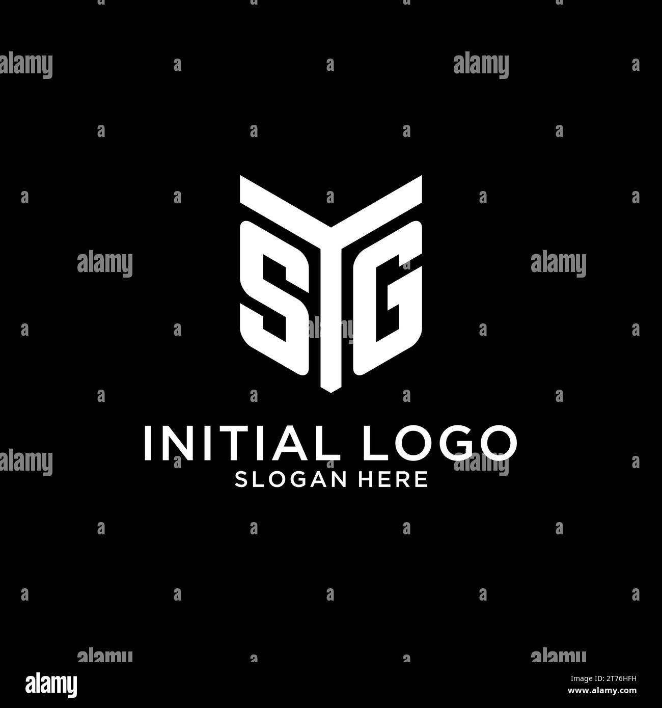 Logo iniziale SG mirror, monogramma creativo grassetto grafica vettoriale iniziale stile design Illustrazione Vettoriale