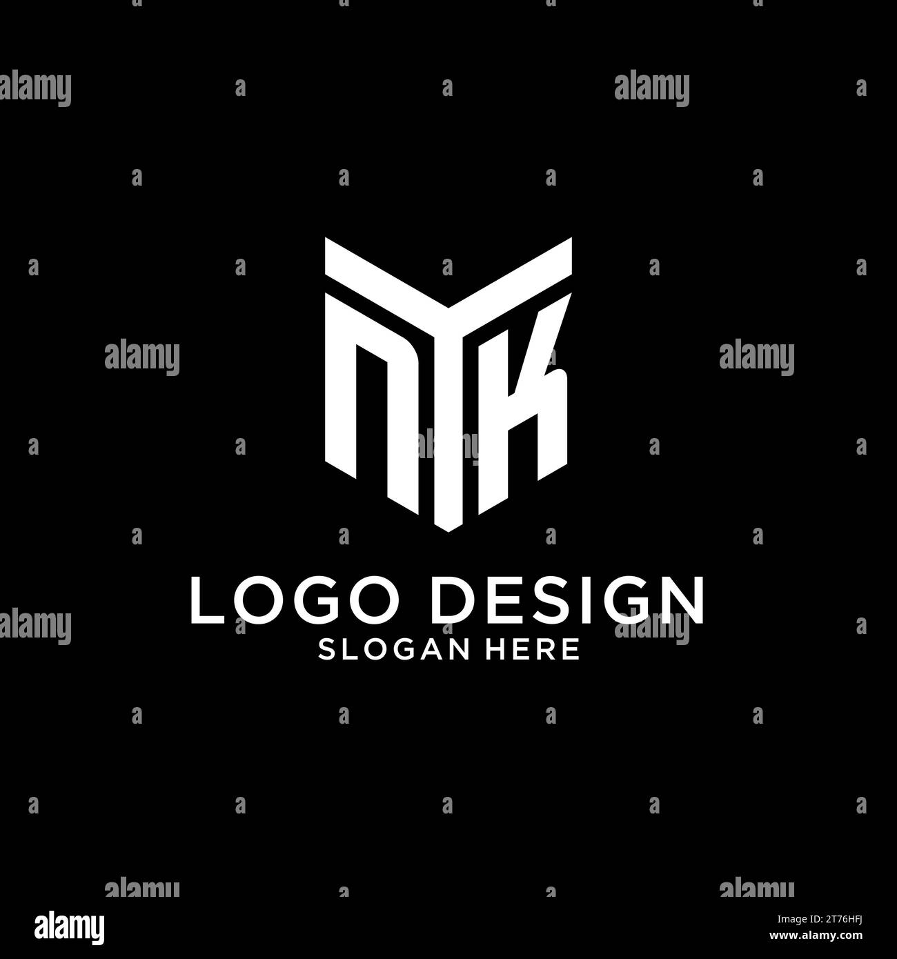 Logo iniziale a specchio NK, monogramma creativo grassetto grafica vettoriale stile di design iniziale Illustrazione Vettoriale