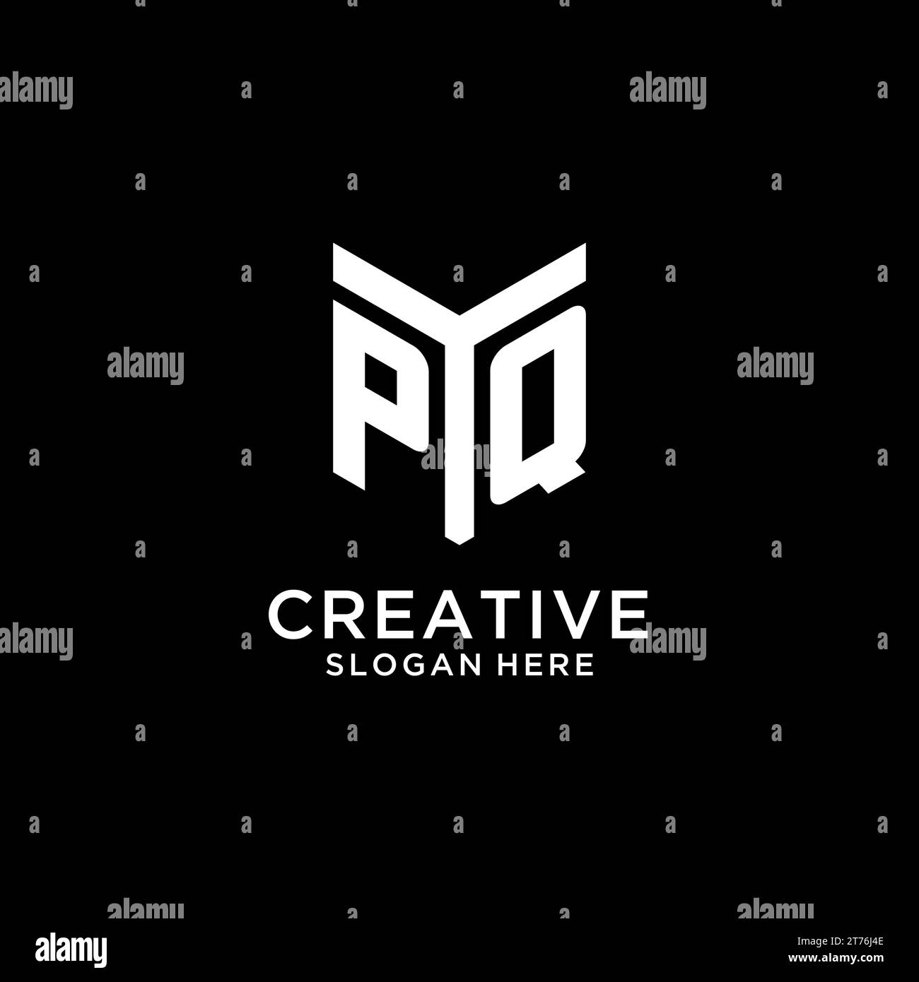 Logo iniziale speculare PQ, monogramma creativo grassetto grafica vettoriale stile di progettazione iniziale Illustrazione Vettoriale