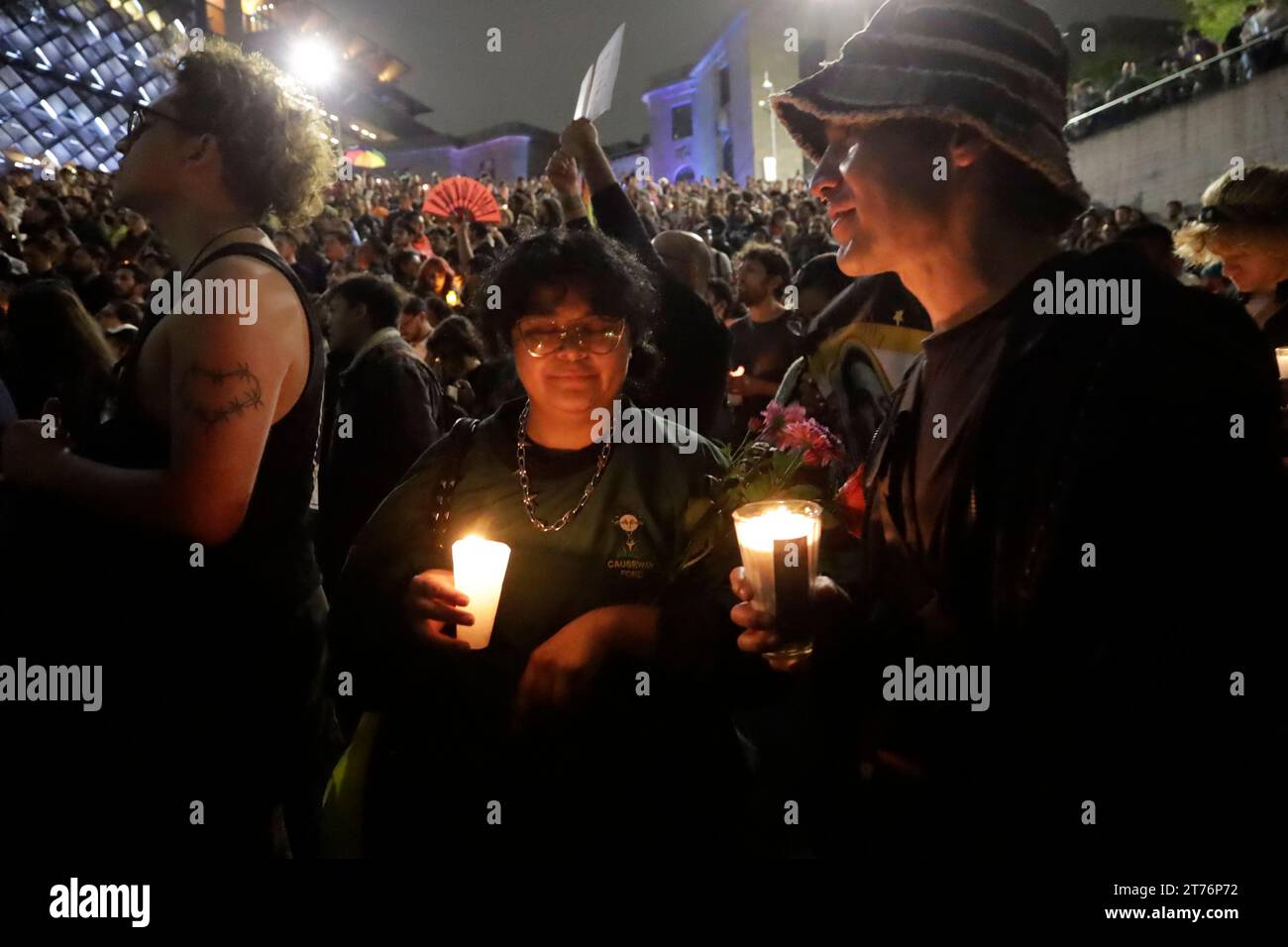 Non esclusiva: 13 novembre 2023, città del Messico, Messico: Le proteste della comunità LGBTTTI + per chiedere chiarimenti sulla morte del magistrato Jesus Ociel Foto Stock
