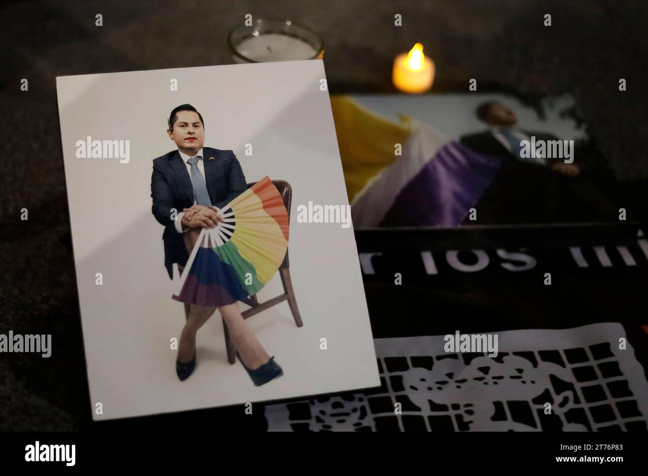 Non esclusiva: 13 novembre 2023, città del Messico, Messico: Le proteste della comunità LGBTTTI + per chiedere chiarimenti sulla morte del magistrato Jesus Ociel Foto Stock