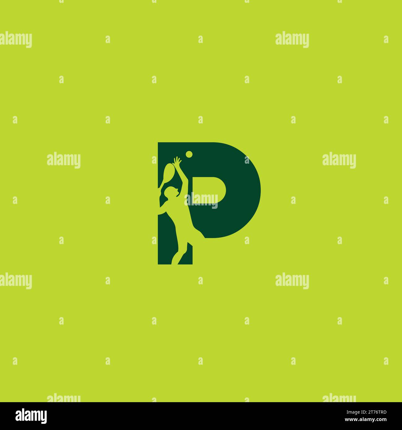 Logo P Tennis Design per logo sport Illustrazione Vettoriale