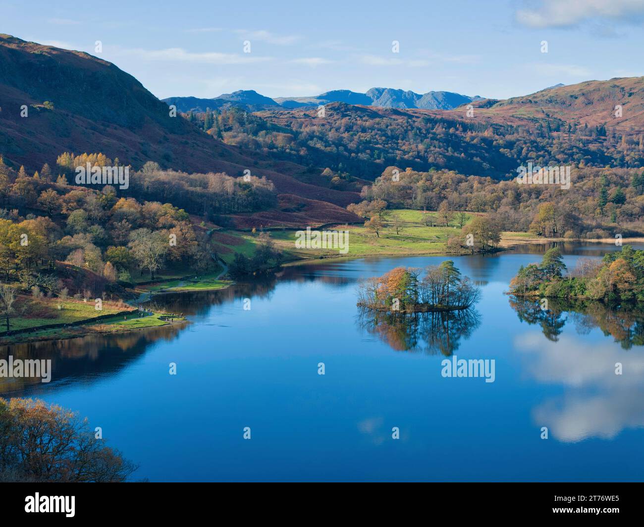 Paesaggio autunnale di Rydal, nell'area Lake District della Cumbria, Regno Unito. Foto Stock