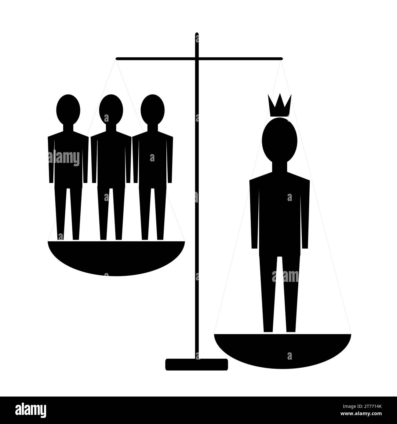 Il concetto sotto forma di silhouette raffigura l'opinione di una persona con disturbo narcisistico della personalità su se stesso, il suo ego, l'autostima. Illustrazione Vettoriale