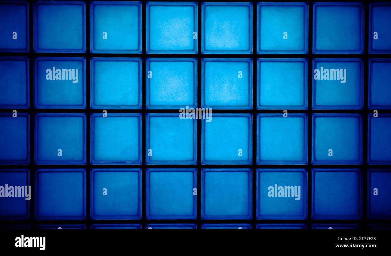 Pavimento in piastrelle blu, cucina con bagno o piscina Foto Stock