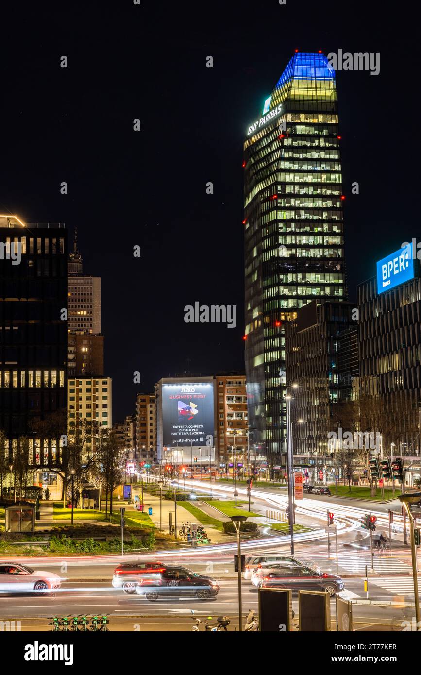 le tracce di luce di milano Foto Stock