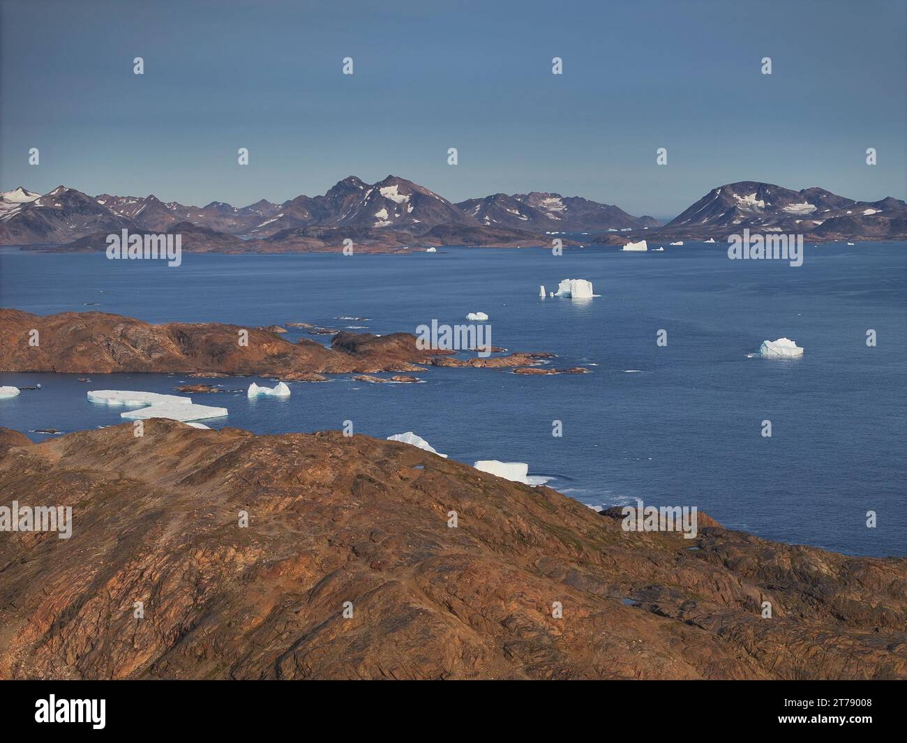vista aerea dell'oceano artico, groenlandia Foto Stock