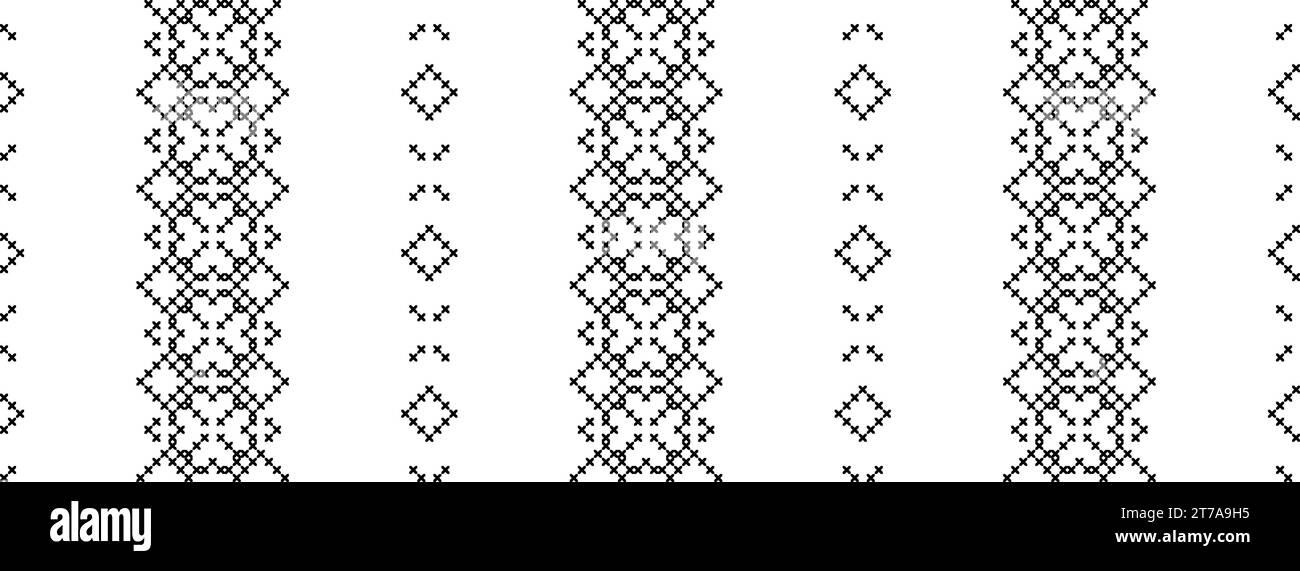 Tessuto ricamato con cuciture incrociate, tessuto, stampa tessuto. Ripetizione senza giunzioni vettoriali Illustrazione Vettoriale