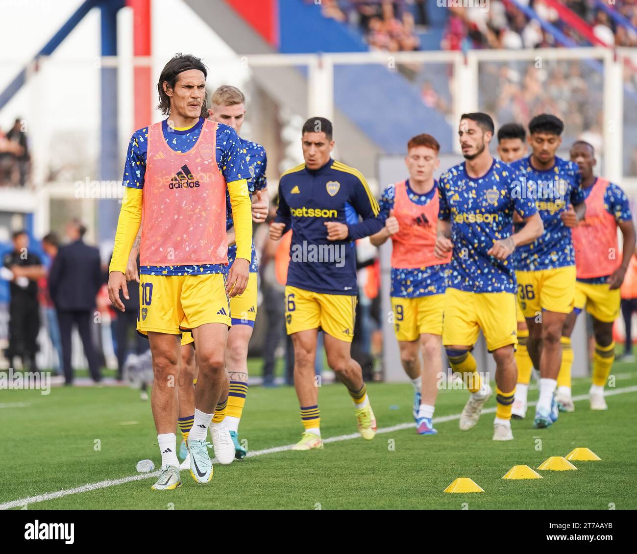 Edinson Caviani del Boca Juniors durante la partita di Liga Argentina tra CA San Lorenzo e Boca Juniors giocata al Pedro Bidegain Stadium l'8 novembre 2023 a Buenos Aires, in Spagna. (Foto di Santiago Joel Abdala / PRESSINPHOTO) Foto Stock