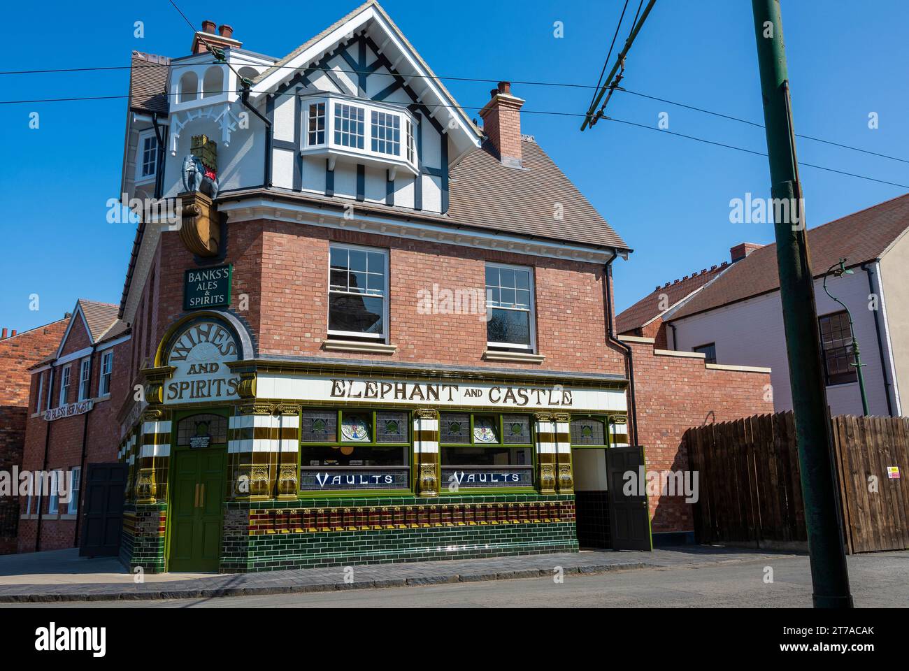 Elephant & Castle Public House presso il Black Country Living Museum, Dudley, West Midlands, Inghilterra, Regno Unito Foto Stock