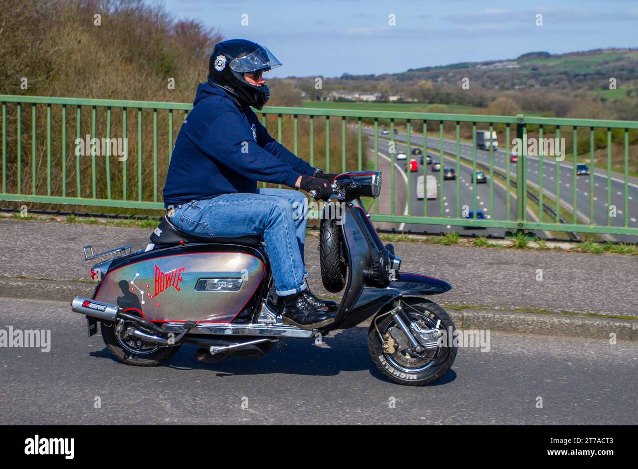 David Bowie Lambretta anni '1984 80, scooter classico anni '80 198cc personalizzato Foto Stock