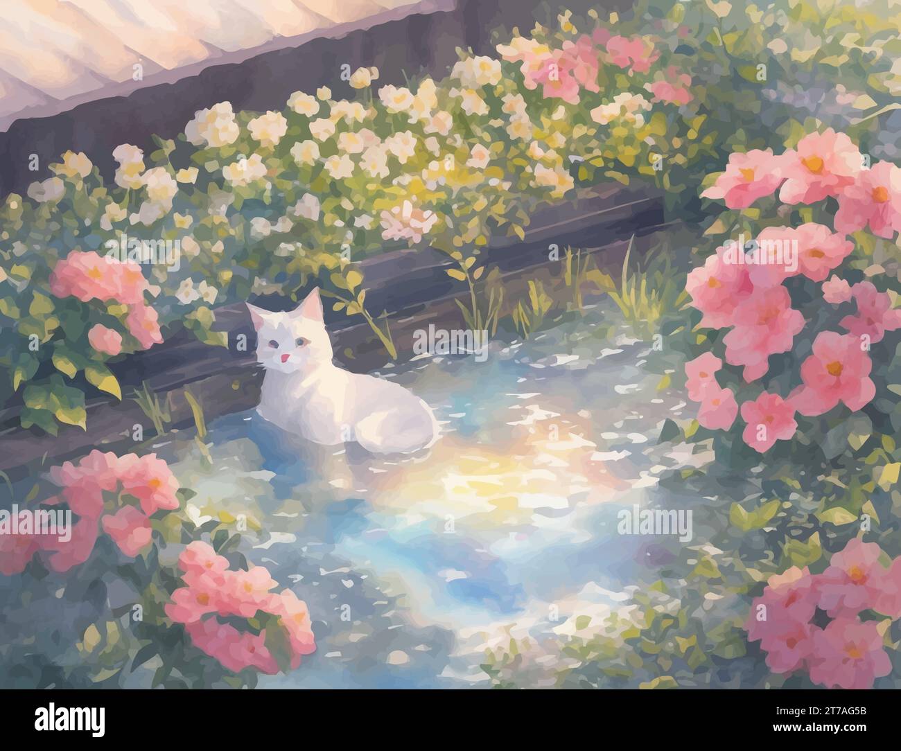 Un'opera d'arte visiva che raffigura gli animali utilizzando pitture a base di olio Illustrazione Vettoriale