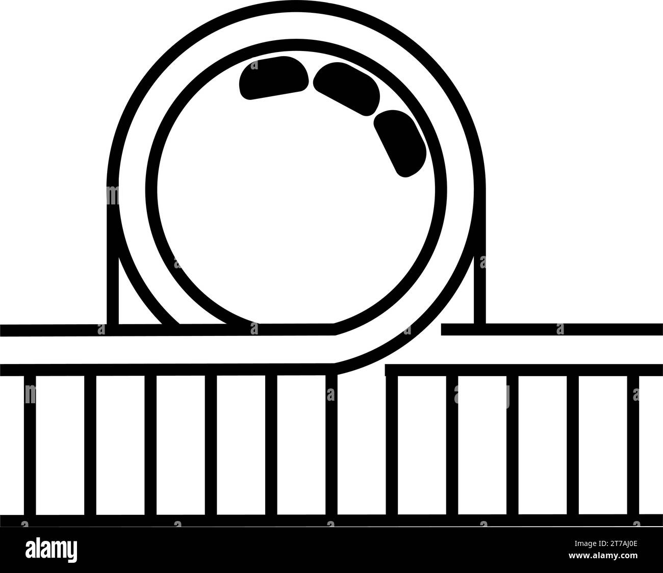 Icon Vector, parco divertimenti con montagne russe isolate Illustrazione Vettoriale