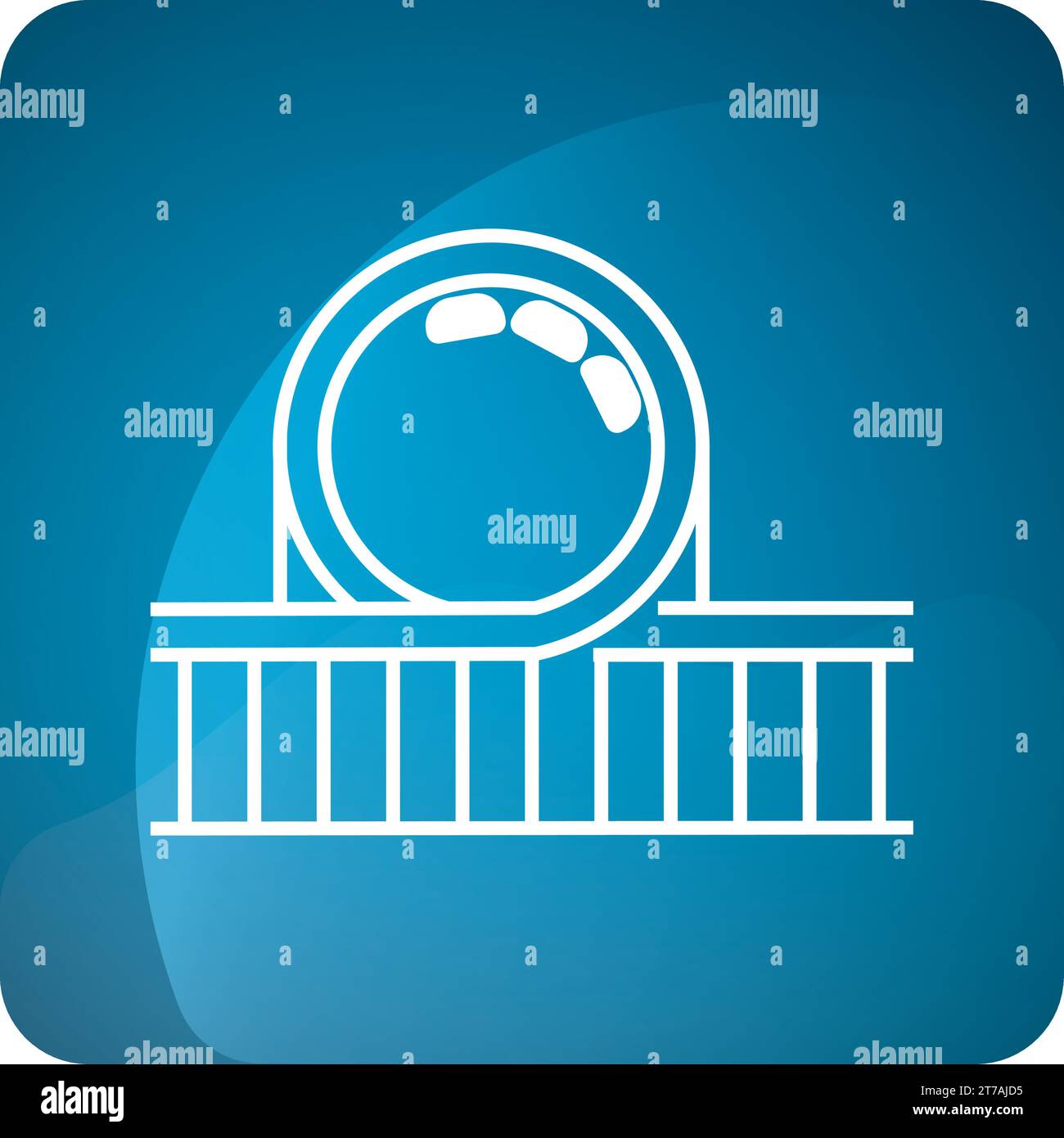 Icon Vector, parco divertimenti con montagne russe isolate Illustrazione Vettoriale