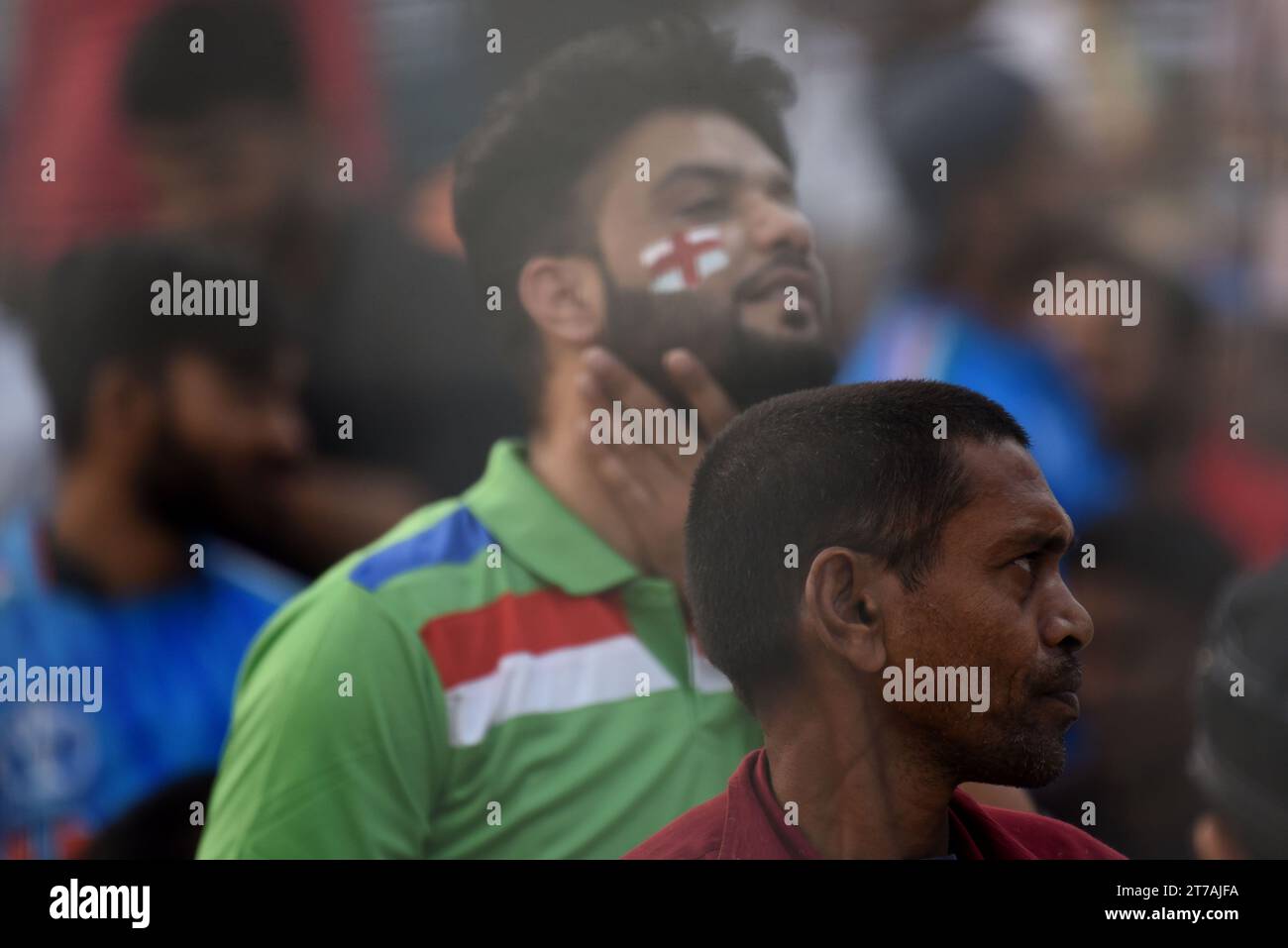 Kolkata, India. 11 novembre 2023. 11 novembre, Calcutta, India: I tifosi sono visti durante la partita di Coppa del mondo di cricket maschile 2023 tra Inghilterra e Pakistan all'Eden Gardens Stadium. L'11 novembre 2023 a Calcutta, in India. (Foto di Dipa Chakraborty/ Eyepix Group/Sipa USA) credito: SIPA USA/Alamy Live News Foto Stock