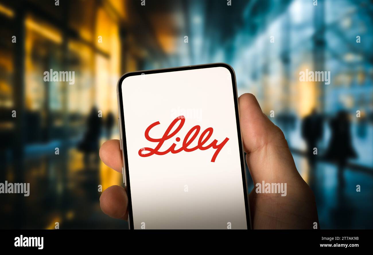 Logo Eli Lilly visualizzato sullo smartphone Foto Stock