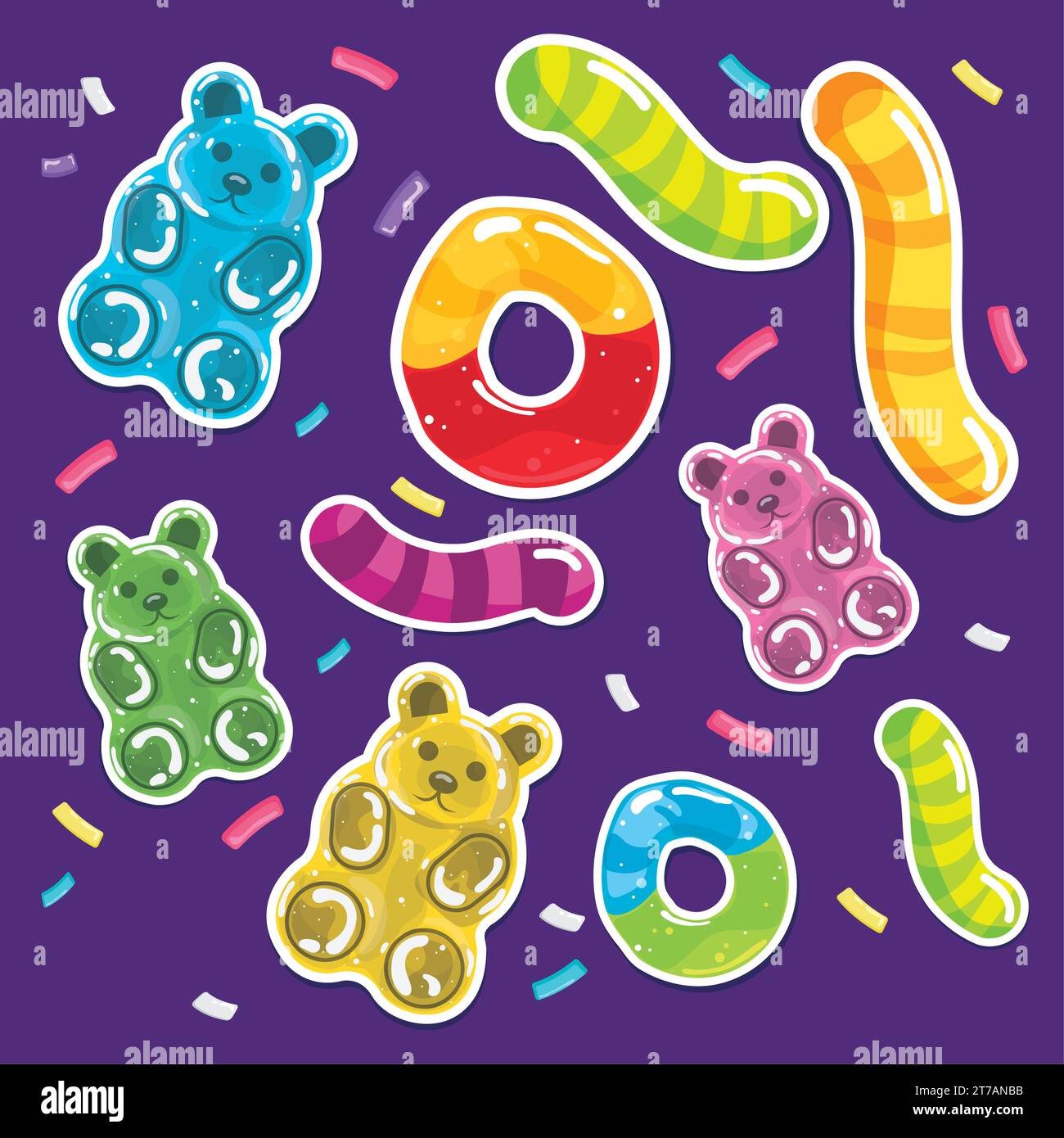 Sfondo colorato con caramelle Vector Illustrazione Vettoriale